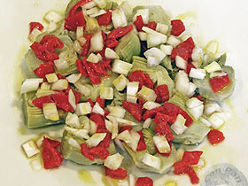 Ensalada de alcachofas con pimiento del piquillo : Recetas - ConPan
