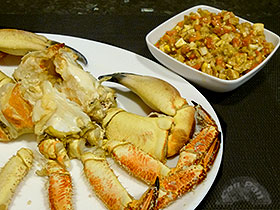 Buey de mar con su ensaladilla