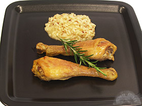 Jamoncitos de pollo confitados a baja temperatura