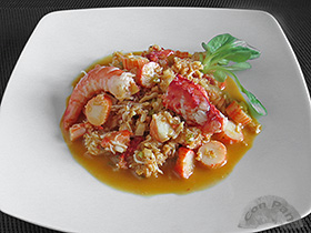 Salpicon de cangrejo y langostinos